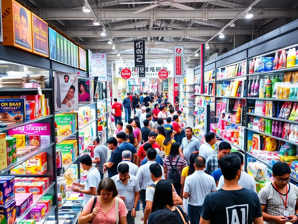A modern retail store interior with shoppers browsing, highlighting the importance of market research in understanding consumer behavior in the retail industry.